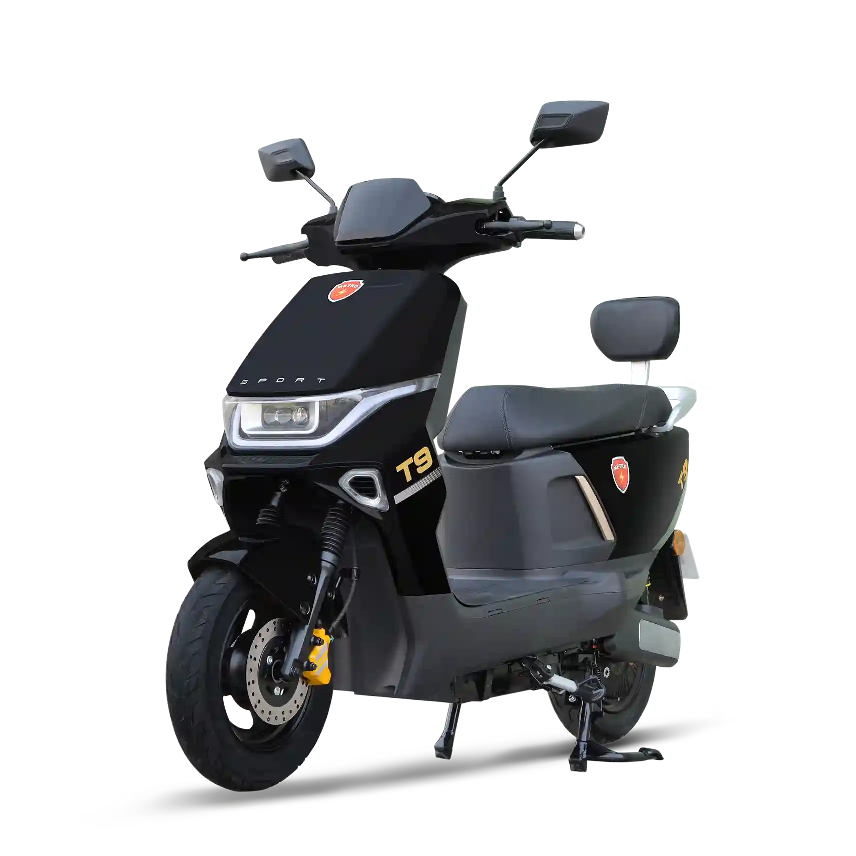 Metro T9 Sport Lithium black electric bike with Lithium Iron Phosphate battery in Pakistan.