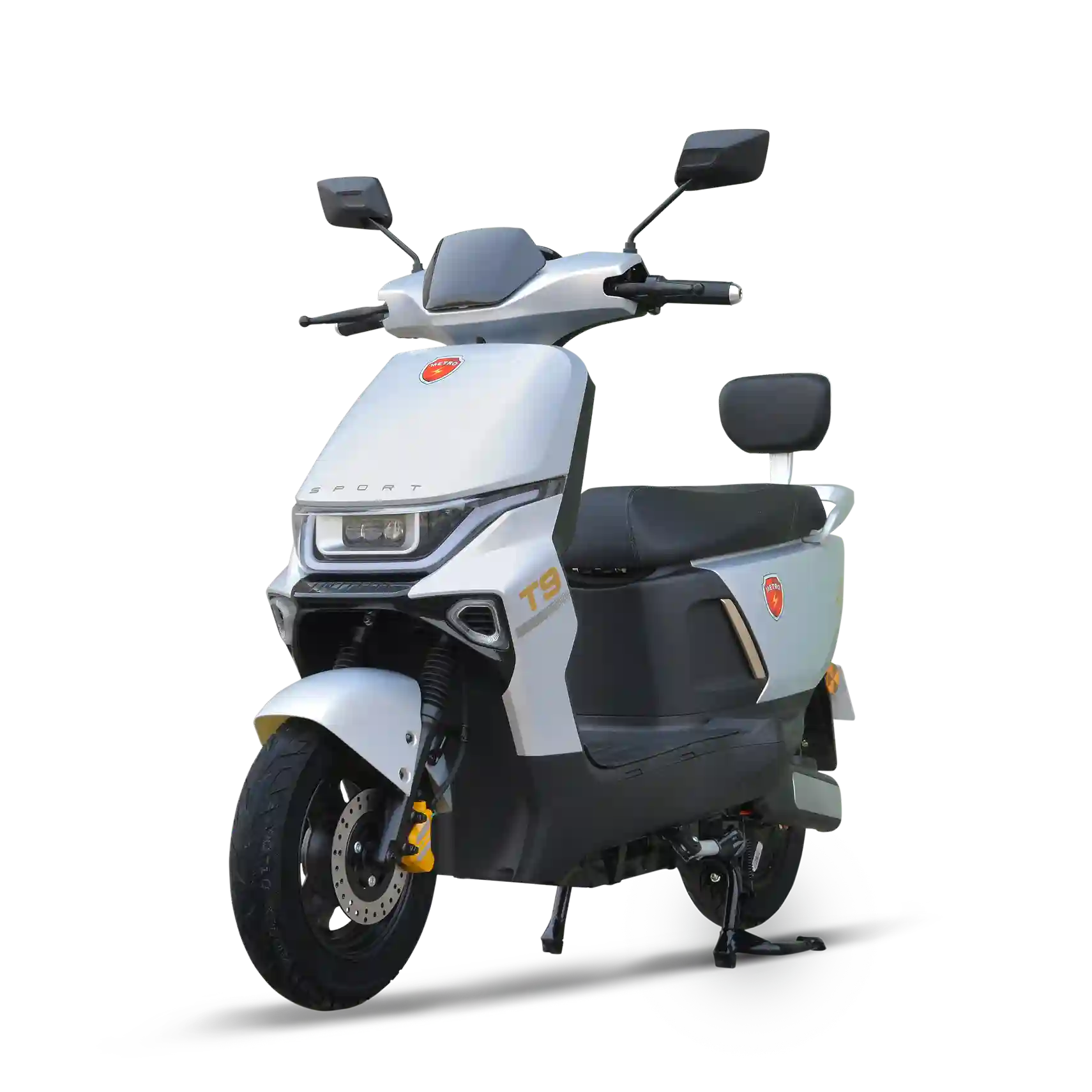 Metro T9 Sport silver electric bike with Nano Carbon Fiber battery in Pakistan.