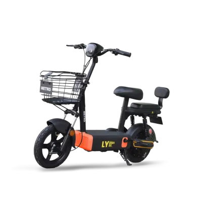 METRO Wonder Bike in black color featuring Nano Carbon Fiber battery – electric bike in Pakistan.