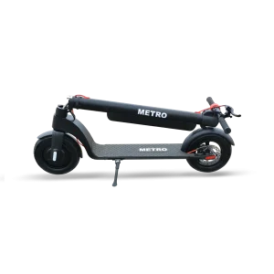 METRO X8 foldable electric scooter in black color featuring detachable lithium battery – portable EV scooter in Pakistan.