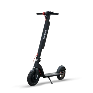 METRO X8 foldable electric scooter in black color featuring detachable lithium battery – portable EV scooter in Pakistan.